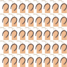 Moxweyeni 40 Pcs Lucky Horseshoes with Tags Western Cowboy Party Decorations