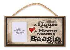 A House is Not a Home Without a Beagle Mix Dog Sign w/ Photo Insert by DGS