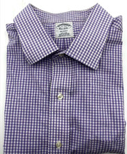 Brooks Brothers Shirt Mens 17-33 Checkered Checkerd Purple Regent