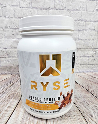 Ryse Loaded Protein Drink Mix, Cinnamon Toast, 20 Servings (Expires 5/2025)