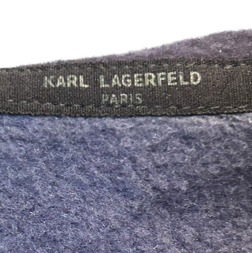 Karl Lagerfeld Paris Blue/Black Camouflage Hoodie Pullover Sweatshirt Size Large - Picture 5 of 7
