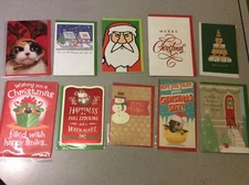 Mixed Lot of 10 Assorted Christmas Holiday Greeting Cards New in Plastic #1
