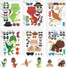 Make a Dinosaur Face Sticker Sheets - 23 Sheets 