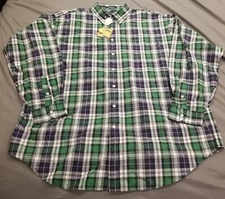 Daniel Cremieux Collection Shirt  Mens XL Blue Green Plaid Long Sleeve NWT