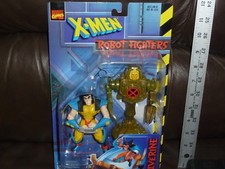 X MEN ROBOT FIGHTER WOLVERINE WITH SLASHING SABRETOOTH DROID 1997 TOYBIZ