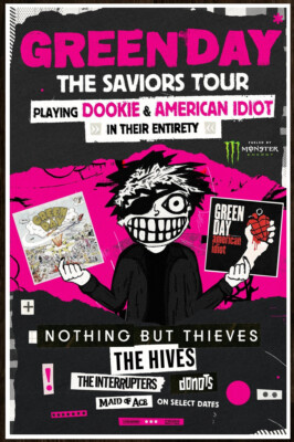 GREEN DAY The Saviors Tour 2024 Ltd Ed RARE Poster! INTERRUPTERS