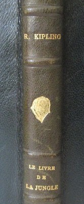 RUDYARD KIPLING Le Livre de la Jungle Rilegato Demi-Cuio a Testa di Leone 1937