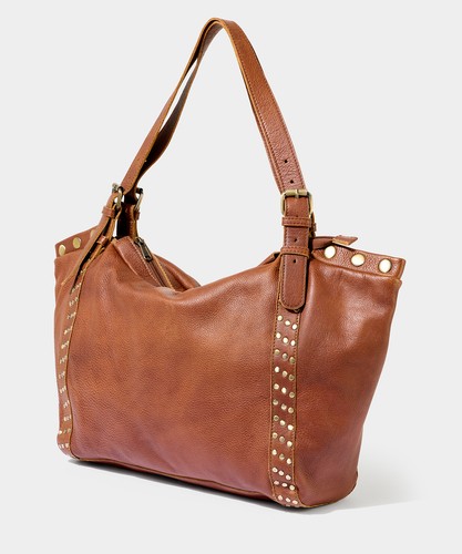 Joe Browns Women's Studded Buckle Detail Washed Leather Bag, Brown, One Size - Picture 2 of 5