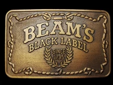 MF05135 AWESOME **BEAM'S BLACK LABEL** SINCE 1795 BOOZE BELT BUCKLE