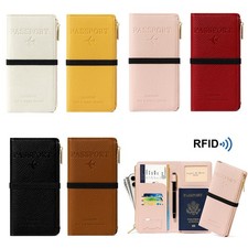 Slim Leather Travel Passport Wallet Holder RFID Blocking ID Card Case Cover US