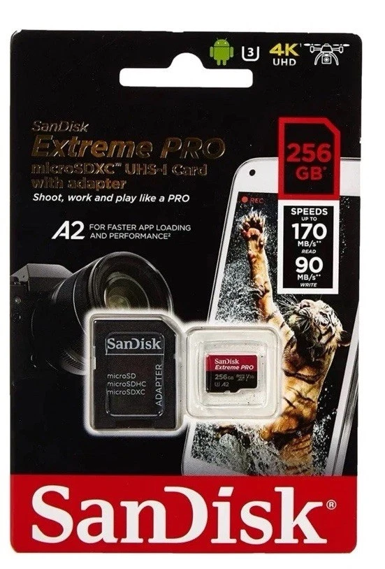 SanDisk Extreme PRO microSDXC 256GB A2 UHS-I 170MB/s inkl. SD-Adapter