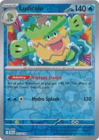LUDICOLO 037/159 JOURNEY TOGETHER POKEMON (REVERSE HOLO, NM)