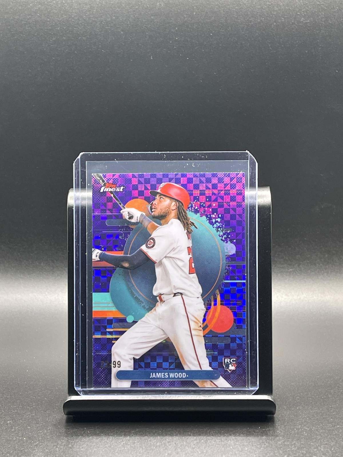 2025 Topps Finest JAMES WOOD /99 Purple Checker Uncommon Rookie RC Nationals