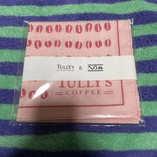 TULLY'S COFFEE Coffee Bean Pattern Japan Furoshiki Wrapping Cloth Pink