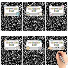 72 Pcs Composition Notebook Classroom Decor Cute Composition Cutouts 10x6 Bac...