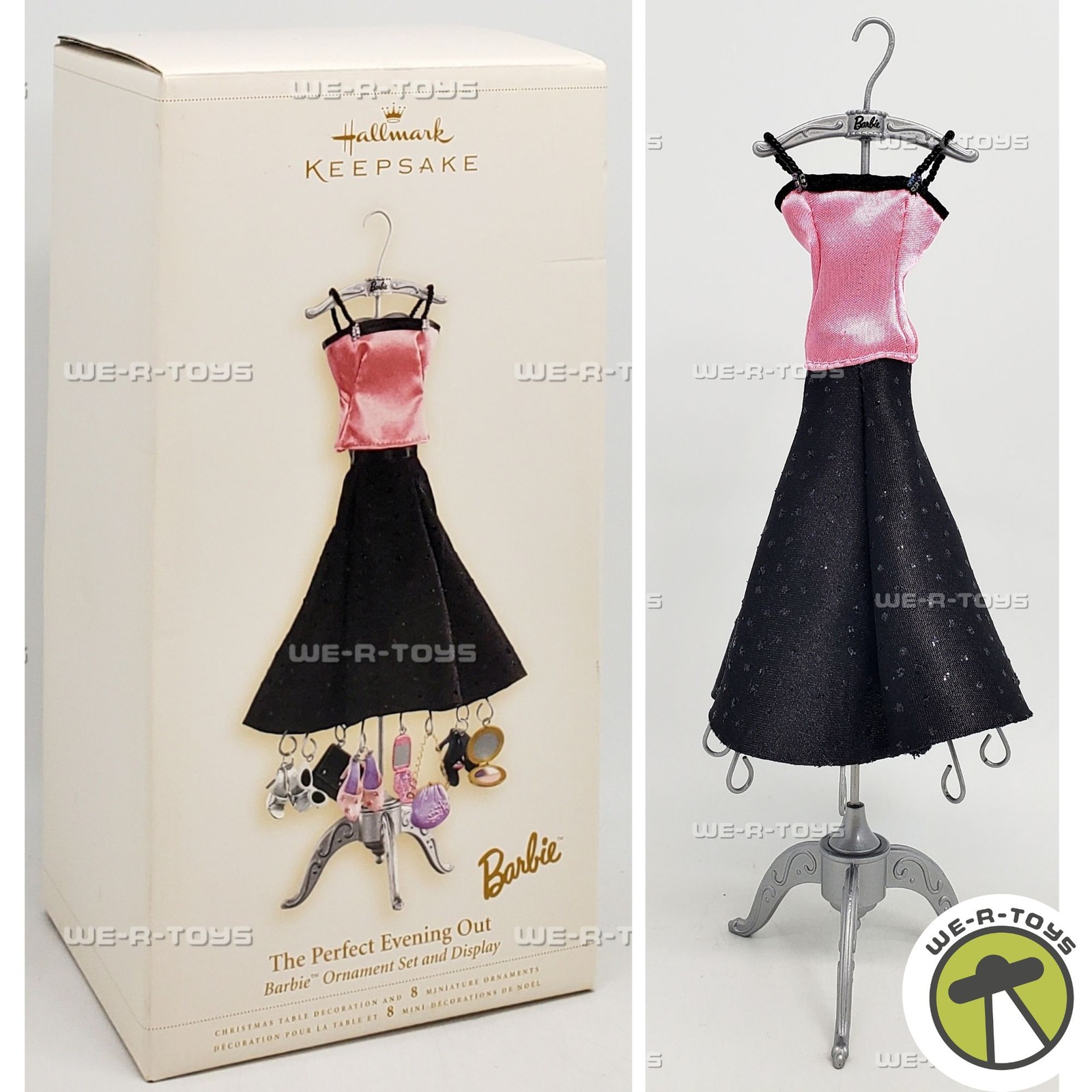 Hallmark Keepsake Barbie The Perfect Evening Out Ornament Set and Display