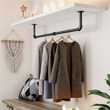 Industrial Pipe Clothing Rack Wall Clothes Rail Garment Hanging Rod Display Rack