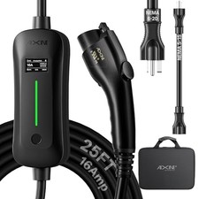 Level 1 2 EV Charger,J1772 16A EV Charger with 25FT Extension Cord BLACK,J1772
