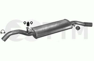 Silencieux Arrière Complet + Kit Pour VW Vento Berline 4 Portes 1.9 D 64/90cv (1994-1999) - Neuf