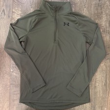 Under Armour Shirt 1/4 Zip Long Sleeve Pullover Green Athletic Boys Youth XL