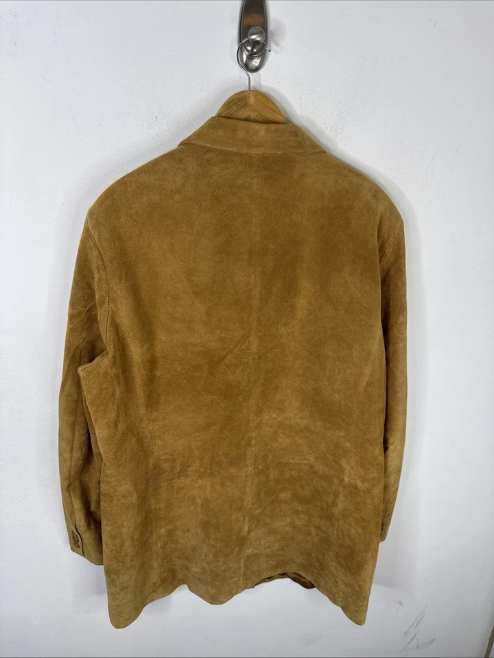 Blazer de cuero Danier para hombre XL abrigo deportivo de gamuza tostada piel genuina 44-46 Foto 4 de 4