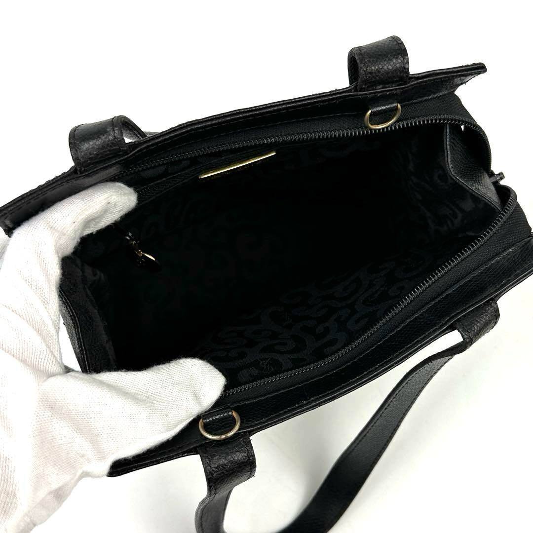 Borsa tote Yves Saint Laurent 2 vie YSL modello arabesco all over pelle nera