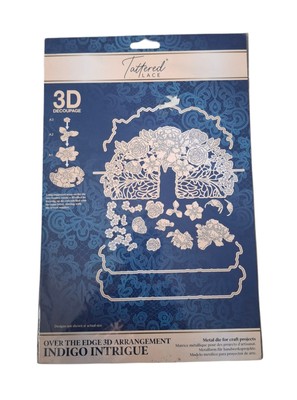 Tattered Lace 3D Decoupage Stanze Over The Edge 3D Arrangement Indigo Intrige