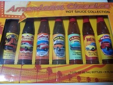Assortimento varietà salsa piccante American Classic con 7 muscle car su etichette 2013