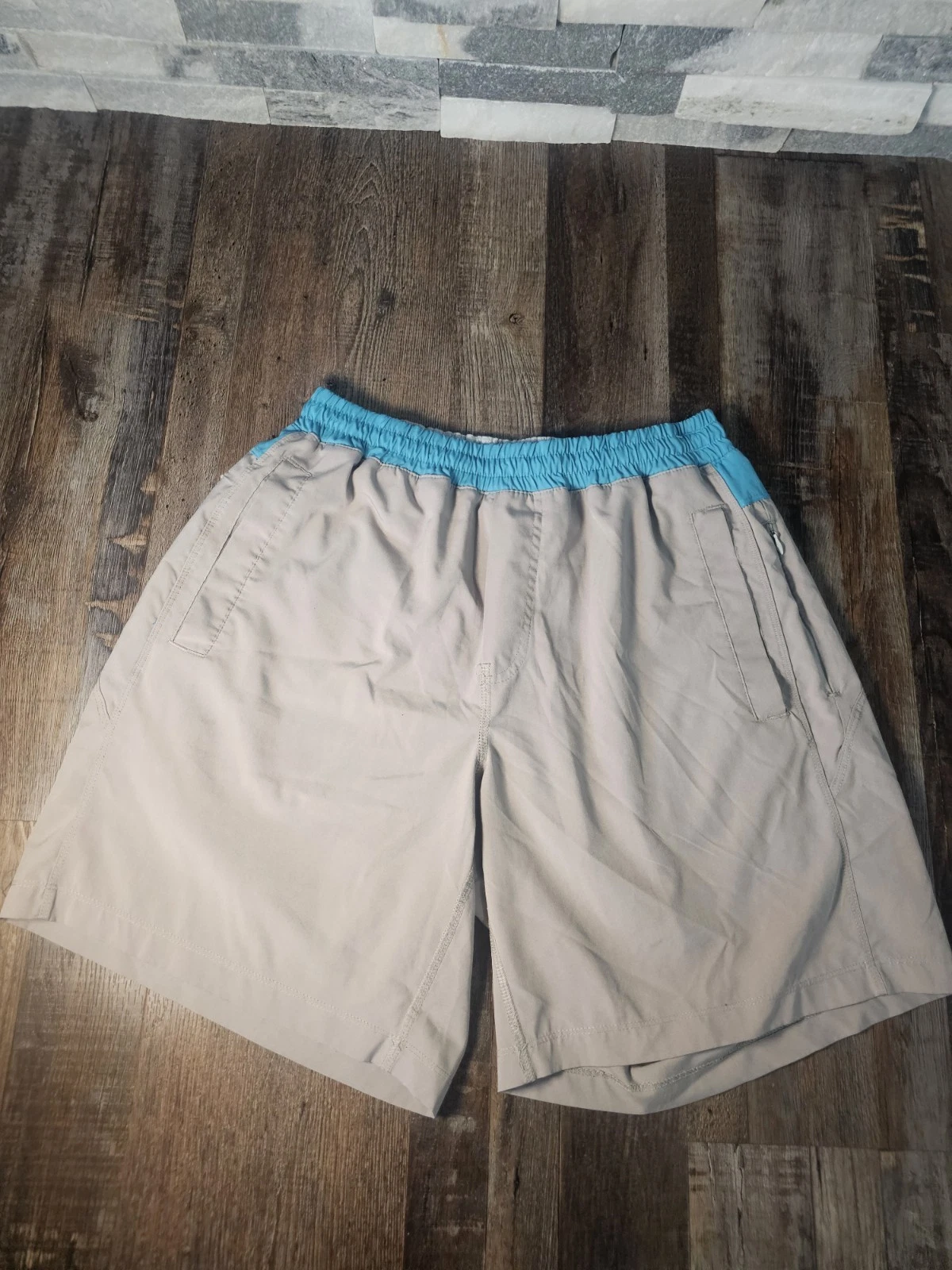 Freeballers Men L Athletic Shorts Built In Girdle Compression Liner Blue/Gray
