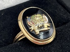 Vintage N.D.G.W. Tested 11.8K Gold Size 7.25 Organization Ring W/ Onyx