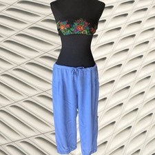 Jams World Blue Loose Fit Cropped Drawstring Pants - Made in Hawaii - Small