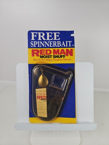 Vtg Red Man Tobacco Snuff Promo Advertising Black Spinnerbait Fishing Lure Bait - Picture 2 of 5