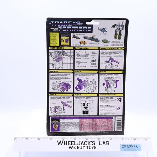 Swindle 100% Complete W/CARDBACK & BUBBLE 1986 G1 Transformers Action Figure - Picture 7 of 7