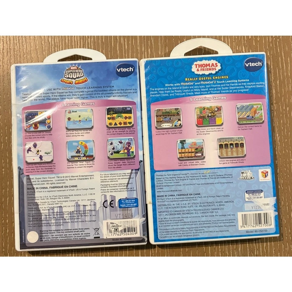 VTech MobiGo 3 Games Marvel Super Hero Squad Sports Heroes/ Thomas and Friends - Image 2 of 2