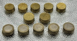 Leftover Holiday Money Euros Euro Coins Small Change Leftover Euros