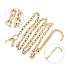 5/16 x 10 FT Grade 70 Tow Chain 15" Mini J Hook Recovery Wrecker Axle New
