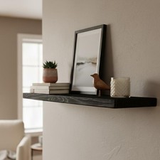 Floating Wooden Shelf Antique Scaffold Invisible Wall Display Brackets 7" 175mm