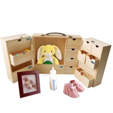 DIY Baby Keepsake Box - Handwritten Label Wood Newborn Memory Organizer for B...