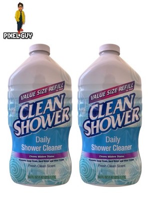 Lot Of 2 Clean Shower Daily Shower Cleaner Refill, Fresh Clean Scent 60fl oz