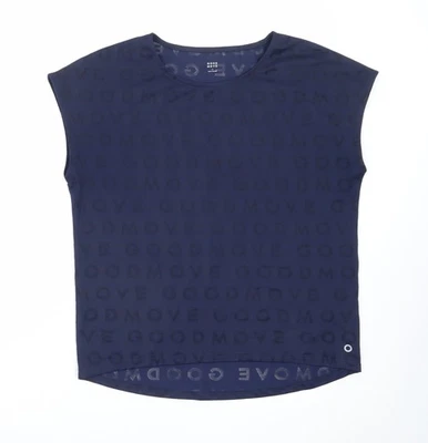 Marks and Spencer Women Navy Blue Polyester Blend Sleeveless T-Shirt Size 12 - Image 1 of 4