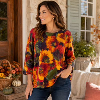 Talbots Pure Cashmere Sweater Plus Size 2X Petite Floral Multicolor Luxury Knit