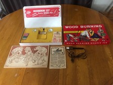 VINTAGE AMERICAN TOY & FURNITURE WOOD BURNING WONDER PEN SET USA MADE WORKS