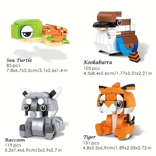 Cute Animal Assembly Building Blocks Small Particle Bricks Collection Decoration - Picture 4 of 13