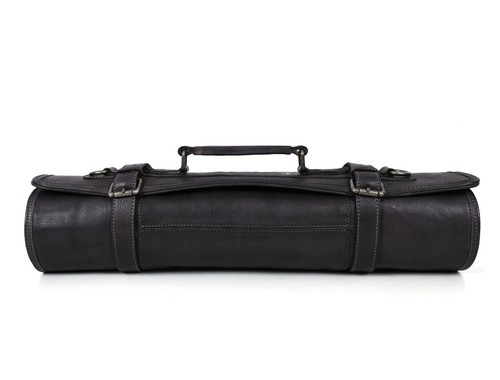 Chef Knife Roll: Genuine Leather, Stylish Dark Brown Design - Picture 7 of 8