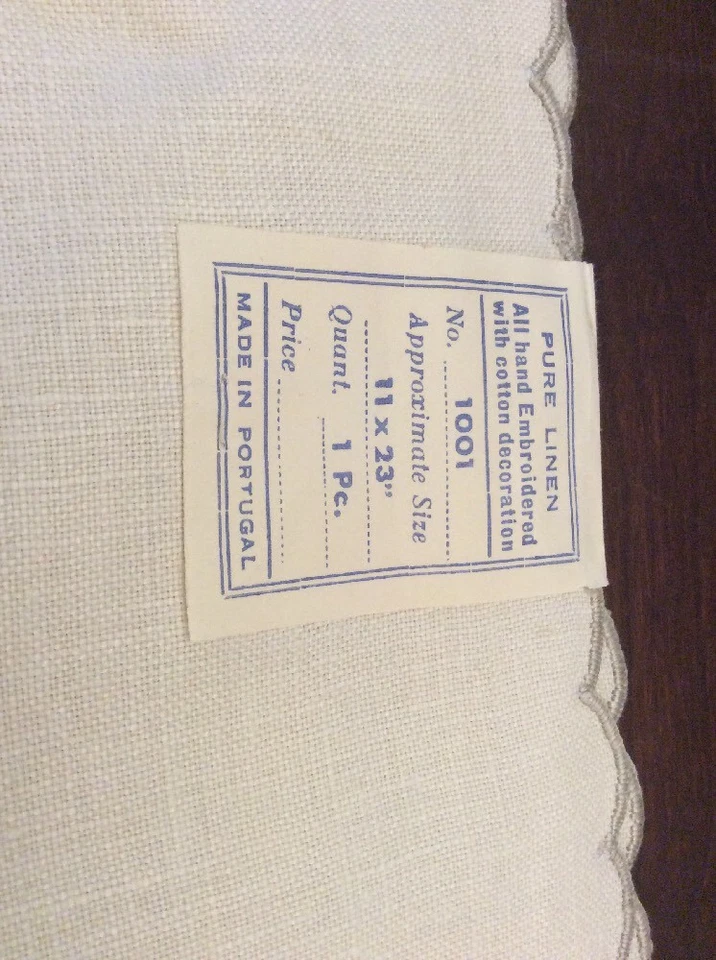 11” X23” Pure  Linen Dinner Napkins 100% Pure Linen - Elegant Embroidery - Image 4 of 4