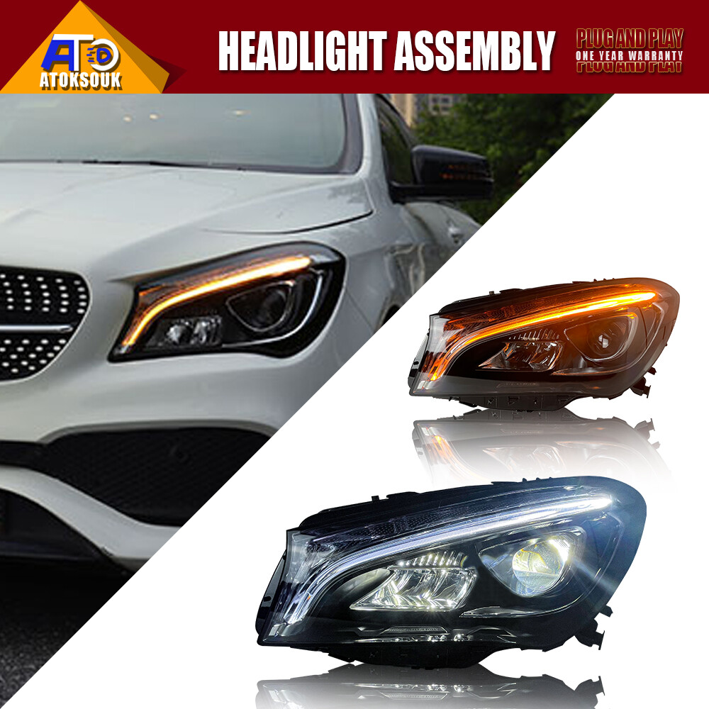 2PCS For Benz CLA 14-19 LED Headlights Start Up Animation Dynamic