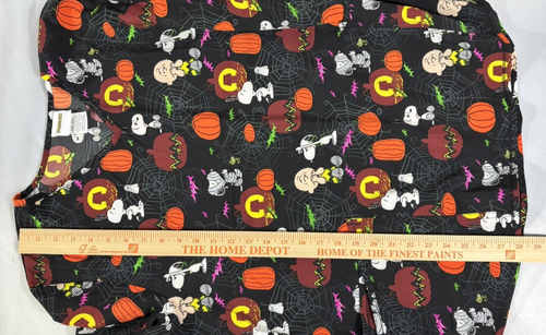 Halloween Scrub Medical Tops Peanuts Snoopy Charlie Brown Pumpkin Size 2X - Picture 9 of 11
