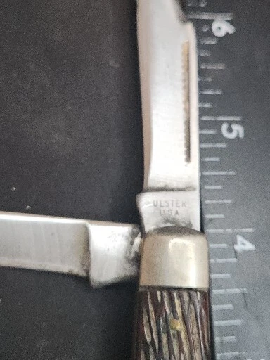 ULSTER Knife USA 3 Blade Folding Pocket Knife 4in. Folded Vintage - Image 2 of 4