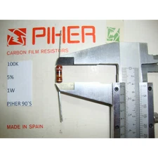 1 X VINTAGE PIHER RESISTOR. 1W 100K 5% *1 PC* NEW ORIGINAL 1990s+. C788