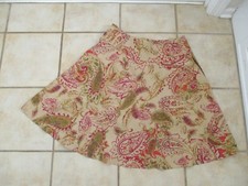 Ralph Lauren Paisley Skirt, Pockets, Knee Length, 100 Linen, 12, EUC 